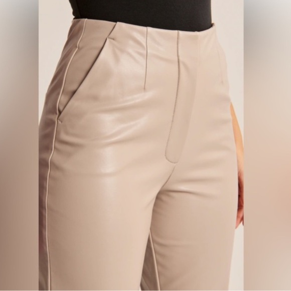 Abercrombie & Fitch Curve Love Vegan Leather Slim Flare Pant - Picture 3 of 11